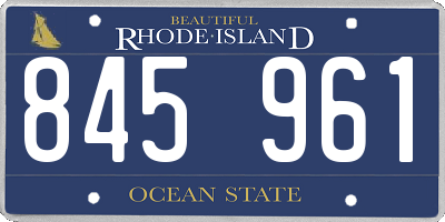 RI license plate 845961