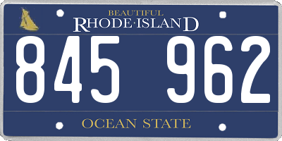 RI license plate 845962