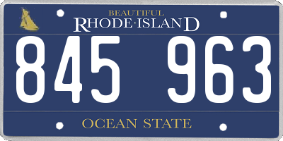RI license plate 845963