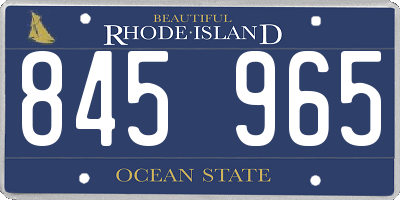 RI license plate 845965