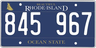 RI license plate 845967