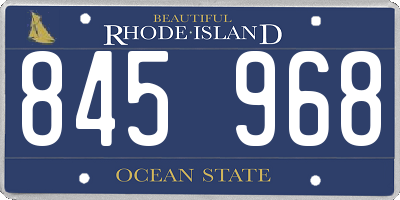 RI license plate 845968