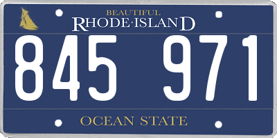 RI license plate 845971