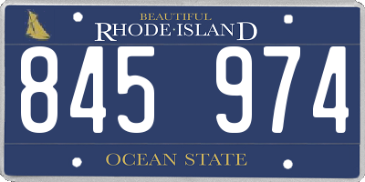 RI license plate 845974