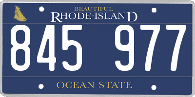RI license plate 845977
