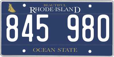 RI license plate 845980