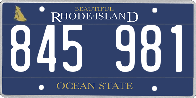 RI license plate 845981