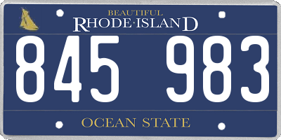 RI license plate 845983