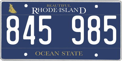 RI license plate 845985