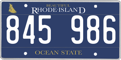 RI license plate 845986