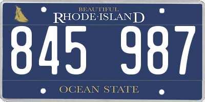 RI license plate 845987