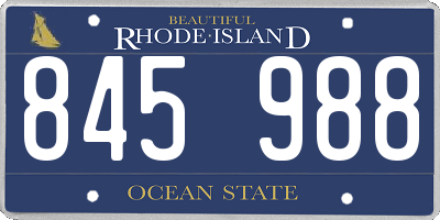 RI license plate 845988