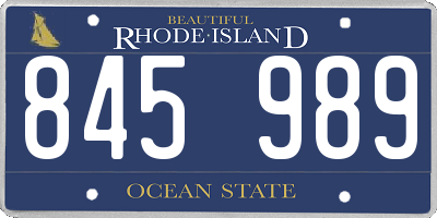 RI license plate 845989
