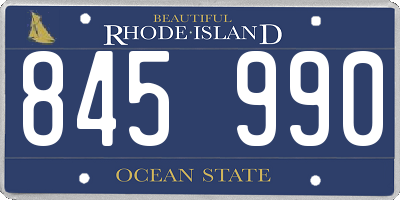 RI license plate 845990