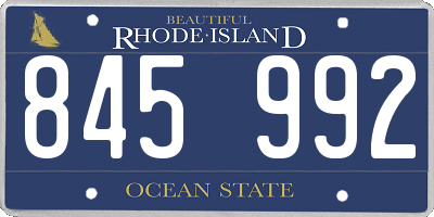 RI license plate 845992