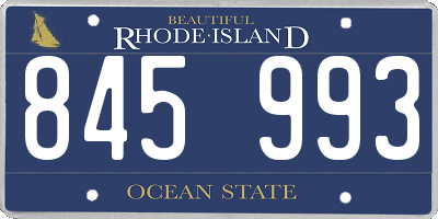 RI license plate 845993
