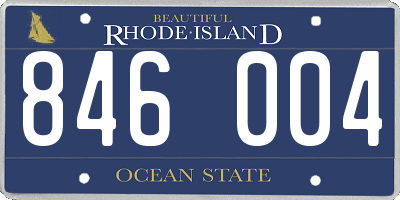 RI license plate 846004