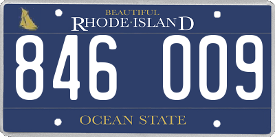 RI license plate 846009