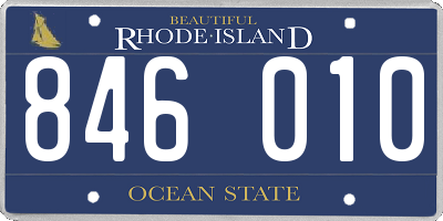 RI license plate 846010