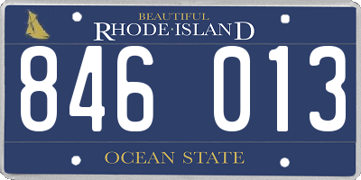 RI license plate 846013