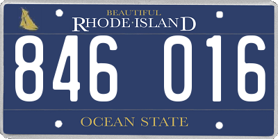 RI license plate 846016
