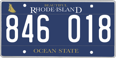 RI license plate 846018