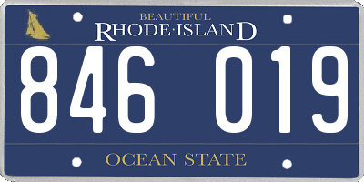 RI license plate 846019