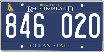 RI license plate 846020