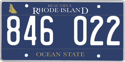RI license plate 846022