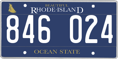 RI license plate 846024
