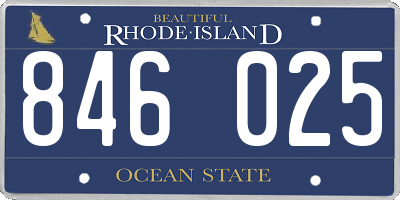 RI license plate 846025