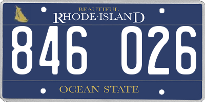 RI license plate 846026