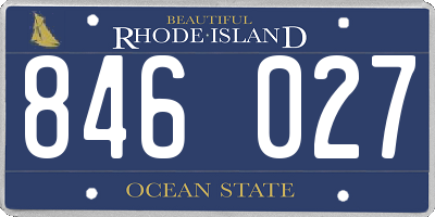 RI license plate 846027