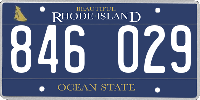 RI license plate 846029