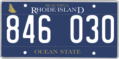 RI license plate 846030
