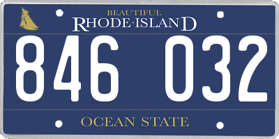 RI license plate 846032