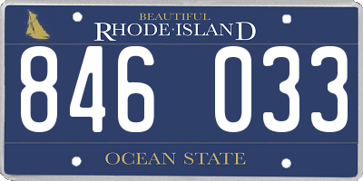 RI license plate 846033