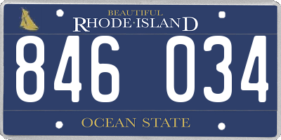 RI license plate 846034