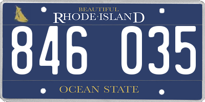 RI license plate 846035