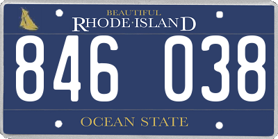 RI license plate 846038