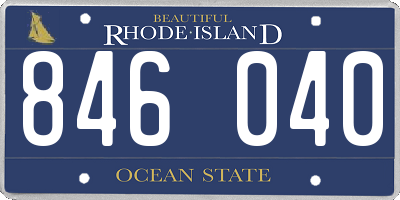 RI license plate 846040