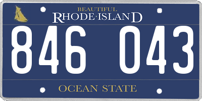 RI license plate 846043