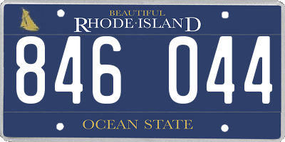 RI license plate 846044