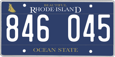 RI license plate 846045