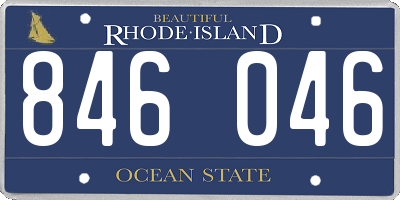 RI license plate 846046