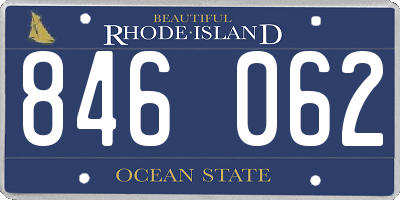 RI license plate 846062