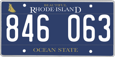 RI license plate 846063