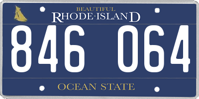 RI license plate 846064