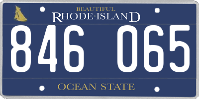 RI license plate 846065