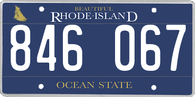RI license plate 846067